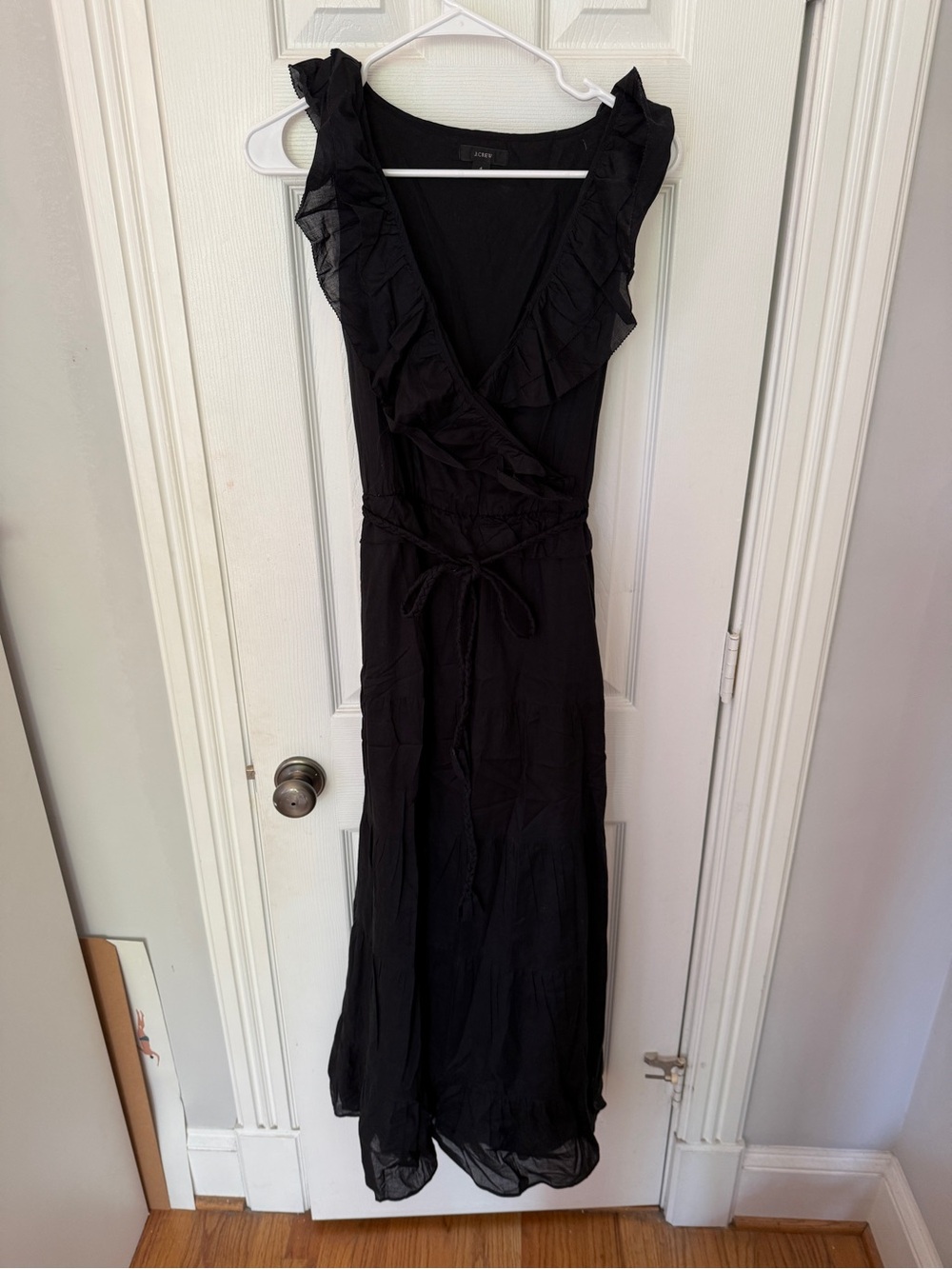 J.Crew Black Ruffle Wrap Maxi Dress -  Women